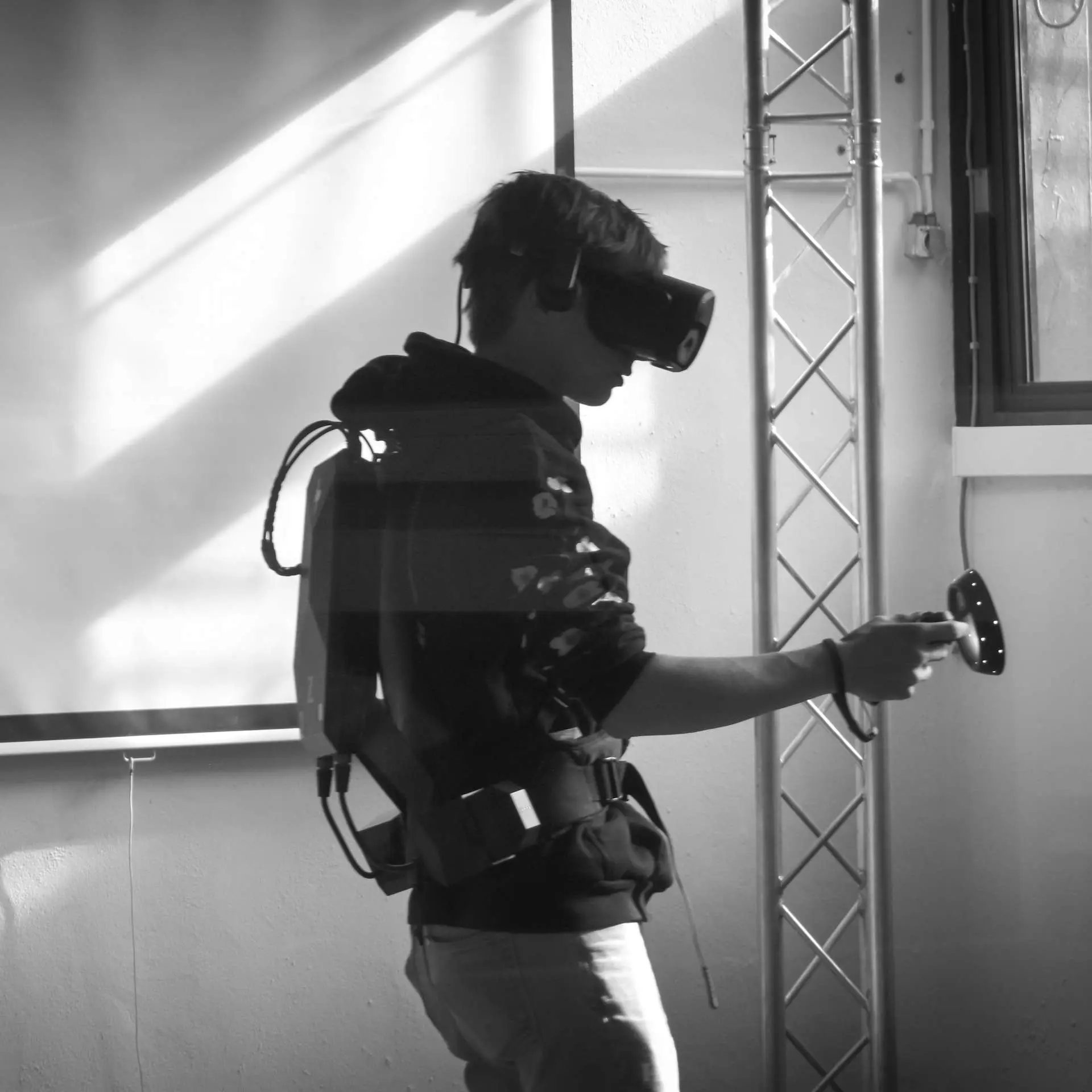 VR gamen in FabLab at KdG Campus Hoboken